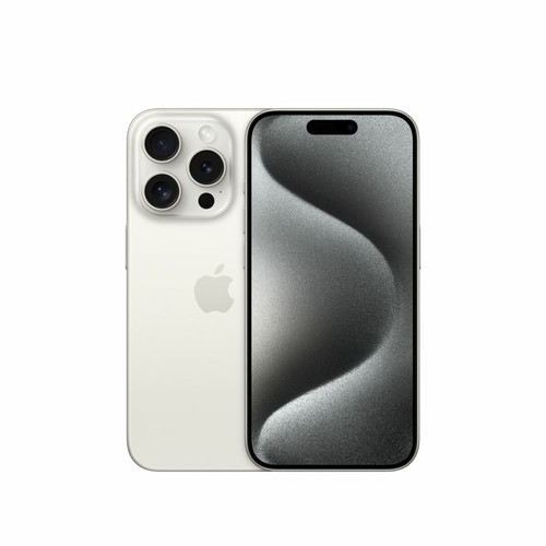 Apple - iPhone 15 Pro - 5G - 8/128 Go - Blanc Titanium Apple - iPhone 15 Smartphone