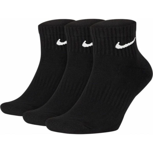 Accessoires fitness Nike Nike SX7667 Lot de 6 paires de chaussettes courtes pour homme et femme en coton rembourré, hauteur au dessus de la cheville - Taille : 34, 36, 38, 40, 42, 44, 46, 48, 50, blanc/noir, M