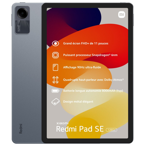 XIAOMI - Tablette Tactile Xiaomi Pad SE  4/128Go - WiFi - Noir XIAOMI - Tablette Android