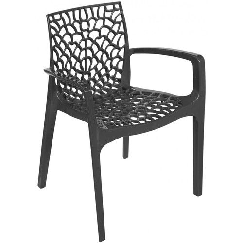 Chaises 3S. x Home Chaise Design Anthracite Avec Accoudoirs GRUYER