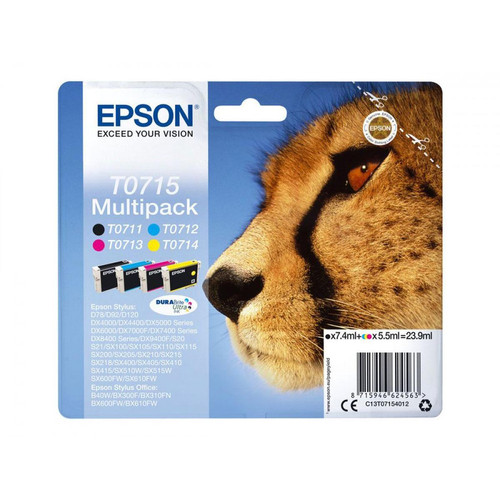 Epson - T0715 Multipack - noir, jaune, cyan, magenta Epson - Cartouche d'encre pour imprimante EPSON Cartouche d'encre
