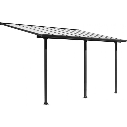 Habrita - Toit terrasse Aluminium avec rideau d'ombrage extensible et toit plaques en Polycarbonate de 6 mm Habrita - Abri de terrasse Abris de jardin