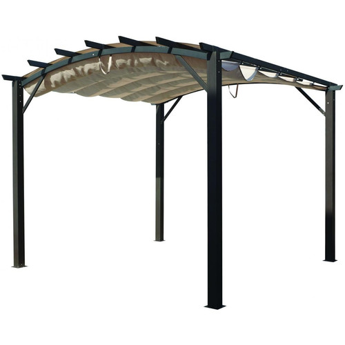 Habrita - Pergola arche structure mixte Aluminium/Acier gris anthracite Habrita  - Abris de jardin