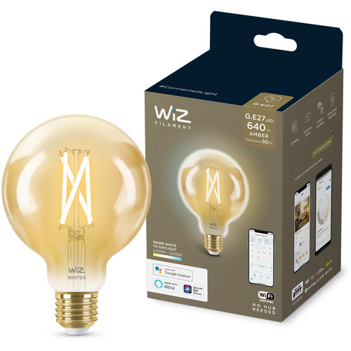 Wiz - Ampoule connectée E27 - Globe 120 vintage - Blanc variable Wiz - Appareils compatibles Amazon Alexa