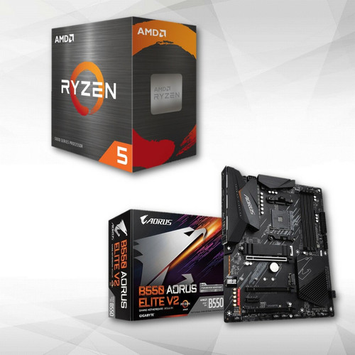 Amd - Ryzen™ 5 5500 - 4.2/3.6 GHz + B550 AORUS Elite V2 Amd - Kits évolution AMD Kit d'évolution