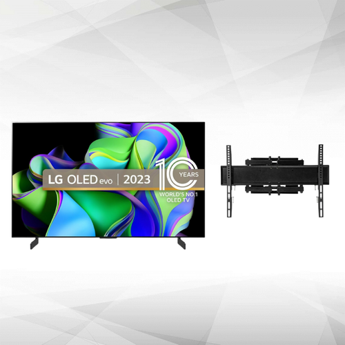 LG - TV OLED 4K 48" 121 cm - OLED48C3 2023 + Montage TV Mural mouvement intégral - Noir LG  - TV OLED LG TV, Home Cinéma