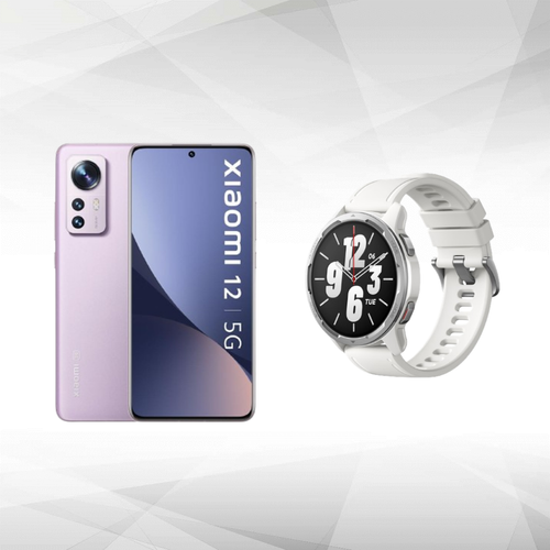 XIAOMI - 12 - 8/256 Go - Violet + Montre Connectée Femme Xiaomi Watch S1 Active GL - Bracelet Silicone Blanc XIAOMI  - Xiaomi 12 | 12 Pro