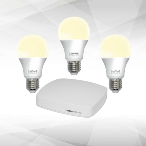 HomePilot -  Pack de démarrage ampoule E27 blanc et couleur, Zigbee 3.0, compatible assistant vocaux HomePilot  - Box domotique et passerelle