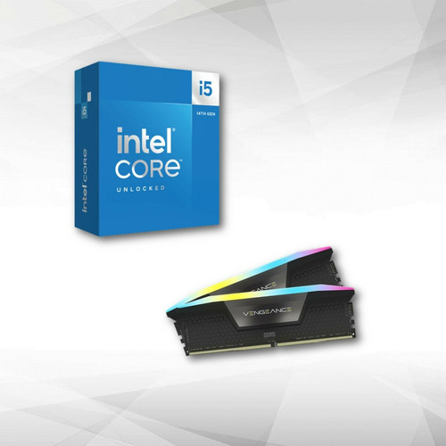 Intel - Intel Core i5-14600K (3.5 GHz / 5.3 GHz) + Vengeance RGB DDR5 32 Go (2 x 16 Go) 6000 MHz CL36 - Noir Intel - Processeur INTEL Intel