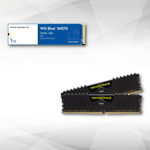 Western Digital - Disque SSD NVMe™ WD Blue SN570 1 To + Vengeance LPX - 2x8 Go - DDR4 3600 MHz - C18 - Noir Western Digital  - Stockage Composants