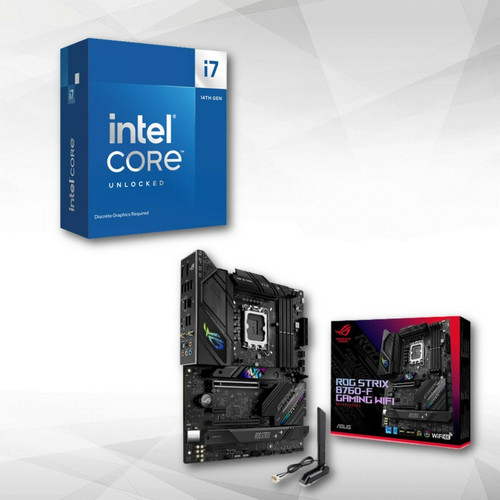Intel - Intel Core i7-14700KF (3.4 GHz / 5.6 GHz) + ROG STRIX B760-F GAMING WIFI Intel  - Intel