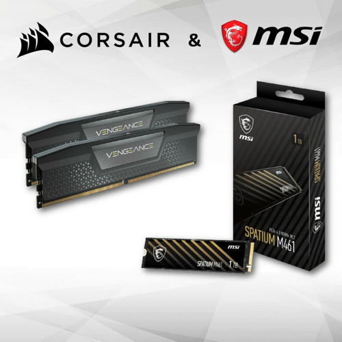 Corsair - VENGEANCE - 2x16Go  - DDR5 5600 Mhz - CAS 36 - Noir + Disque SSD - SPATIUM M461 PCIe 4.0 NVMe M.2 1TB Corsair - Soldes Corsair