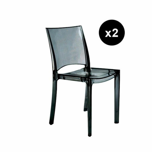 3S. x Home - Lot De 2 Chaises Design Gris Transp. Crystal Nilo 3S. x Home - Chaises transparentes Chaises