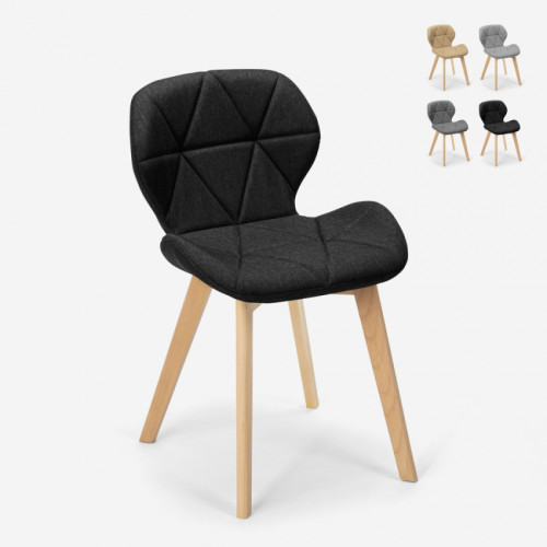 Chaises Ahd Amazing Home Design Chaise design nordique pieds bois tissu cuisine bar restaurant Whale, Couleur: Noir