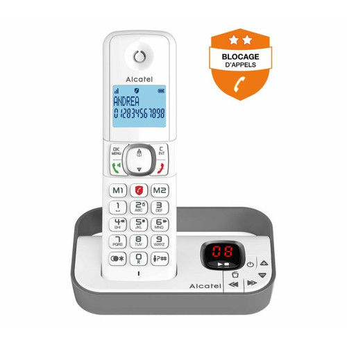 Alcatel - Téléphone sans fil répondeur ALCATEL F 860 VOICE GRIS Alcatel - Téléphone fixe-répondeur Alcatel