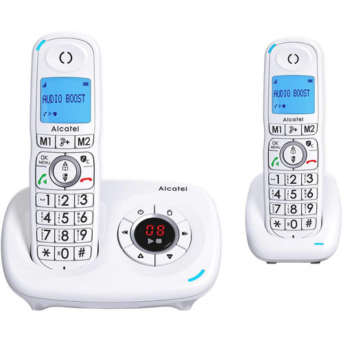 Téléphone fixe-répondeur Alcatel telephone DUO sans fil avec répondeur blanc