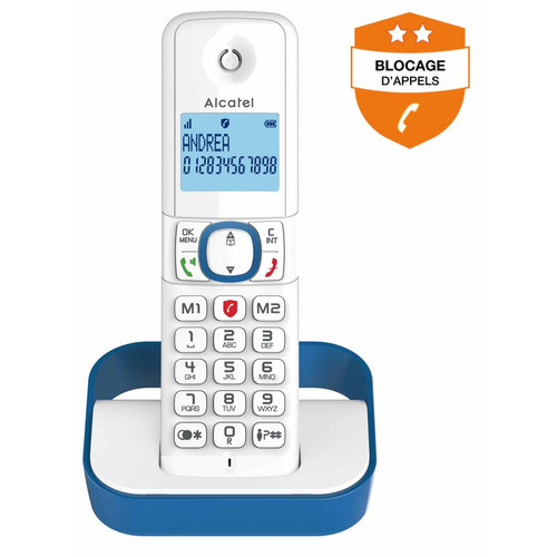 Alcatel - Telephone sans fil ALCATEL F860BLUE Alcatel - Téléphone fixe sans fil Alcatel