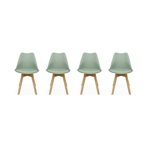 sweeek - Lot de 4 chaises scandinaves, vert céladon  | sweeek sweeek  - Chaises