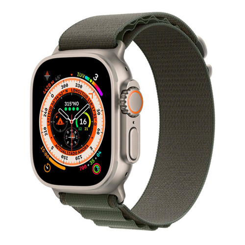 Apple Watch Apple Apple Watch Ultra (GPS + Cellulaire) 49mm Boîtier en titane et Boucle Alpine vert