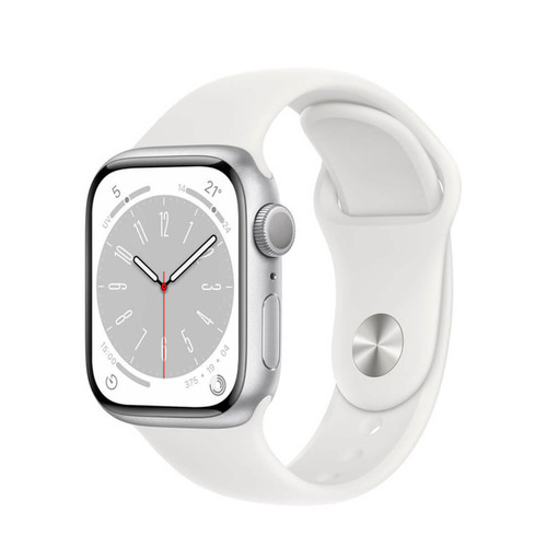 Apple Watch Apple Apple Watch Series 8 GPS 41mm Aluminium Argent (Silver) et Bracelet Sport Blanc (White)