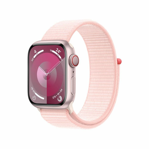 Apple - Apple Watch Series 9 GPS 41 mm Boîtier en aluminium Rose avec boucle Sport Rose clair Apple - Apple Watch Series 9