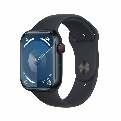 Apple - Apple Watch Series 9 GPS + Cellular 45 mm avec boîtier en aluminium minuit et bracelet sport minuit S/M Apple - Apple Watch Gps + cellular