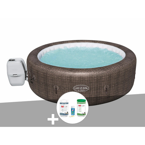 Bestway - Kit spa gonflable Bestway Lay-Z-Spa St Moritz rond Airjet 5/7 places + Kit traitement brome Bestway  - Spa gonflable