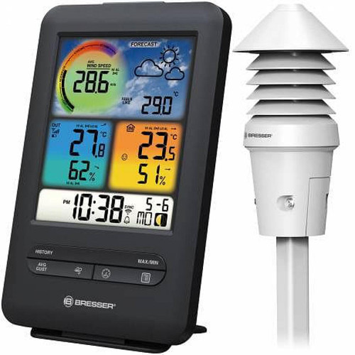 Box domotique et passerelle Bresser Station météo couleur avec capteur UV, luminosité, température et humidité - Bresser