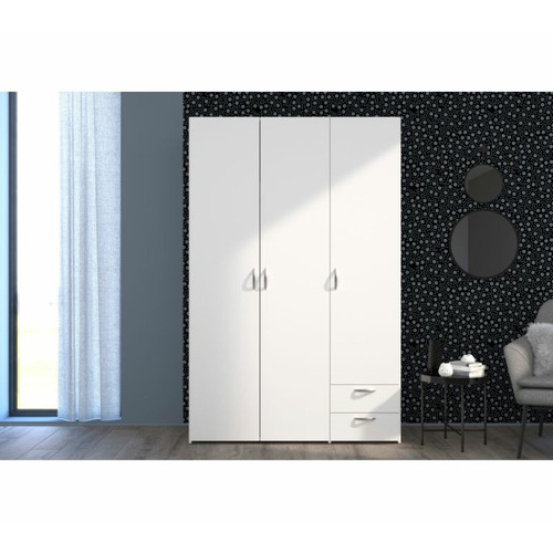 But - Armoire DAILY 3 portes 2 tiroirs Blanc But - Chambre