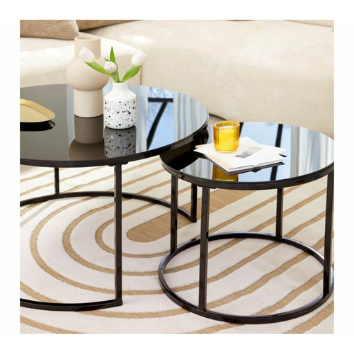 But - Table basse double gigogne ABEL noire But - Table basse chêne Tables basses