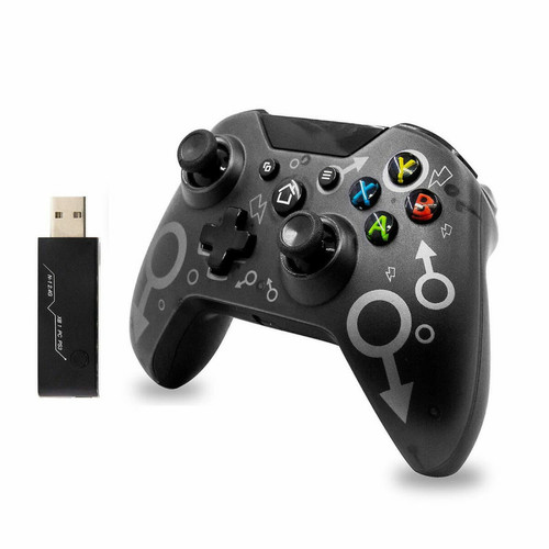 Chrono - Manette sans fil 2.4G pour Xbox One, manette de jeu sans fil pour manette Xbox Manette de jeu pour Xbox One / One S / One X / One Elite / Xbox Series X / PS3 / PC（noir） Chrono - Chrono