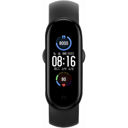 Montre connectée XIAOMI Xiaomi Mi Band 5 Black Tracker de santé et de remise en forme, batterie 14 jours, moniteur de fréquence cardiaque, suivi du sommeil, tracker d'activité, résistance à l'eau 5ATM 50 m et suivi de la natation, podomètre, compteur de sommeil-noir