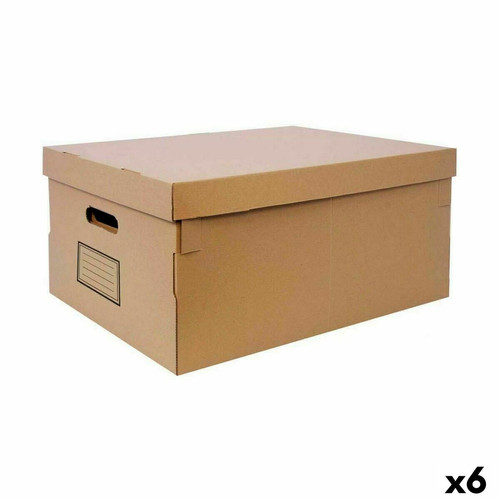 Confortime - Boîte de rangement avec couvercle Confortime Carton 45 x 35 x 20 cm (6 Unités) Confortime  - Boîte de rangement