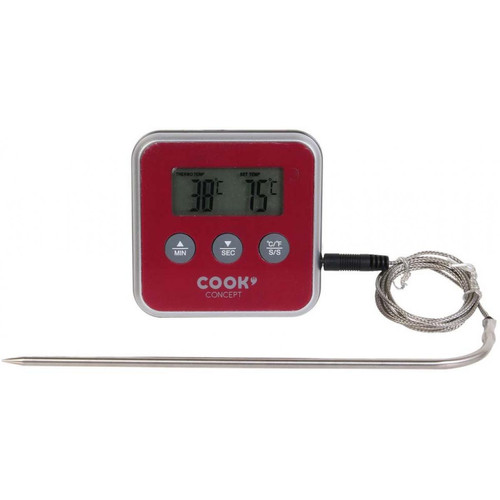 Cook Concept - Thermomètre à sonde et minuteur électronique bordeaux. Cook Concept  - Boîte de rangement