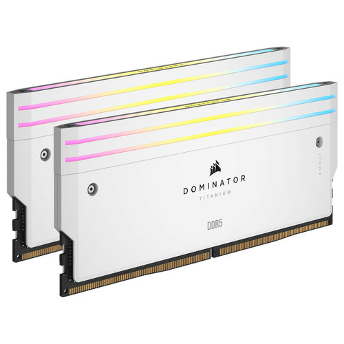 Corsair - Dominator Titanium DDR5 RGB 32 Go (2 x 16 Go) 6600 MHz CL32 - Blanc Corsair - RAM PC 16