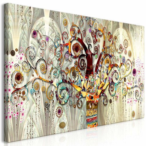 Tableaux, peintures Decoshop26 Tableau sur toile décoration murale image imprimée cadre en bois à suspendre Arbre de vie (1 partie) Étroit 70x35 cm 11_0007743