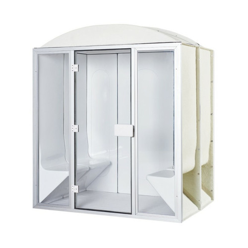 Hammam  Desineo Cabine de hammam 4 places complète 190 x 130 x 225 cm en acrylique + porte et vitres pret à monter desineo