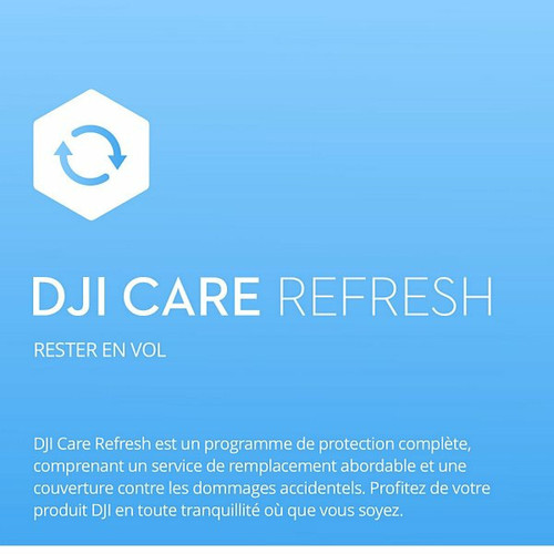 Drone connecté Dji Carte Refresh Care 1 année pour drone FPV Dji