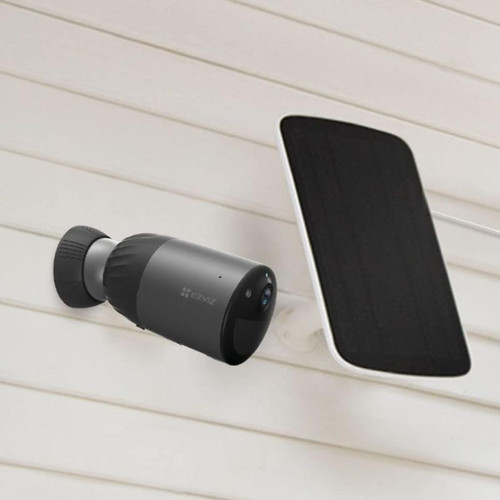 Caméra de surveillance connectée Ezviz EZVIZ Camera Wifi Extérieure BC1C 2K PLUS sur Batterie 10 400mAH IP66 4MP Vision nocture couleur, protection sirene et flash, eMMC 32Go  + Panneau solaire