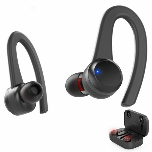 Ecouteurs intra-auriculaires Generic Se5 True Wireless Sports Headset Bluetooth-Compatible 5.0 Écouteurs Sport Étanches Sans Retard Adaptés À La Conduction Osseuse Noir