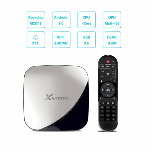 Passerelle Multimédia Generic Professional X88 Pro Tv Box 4G 32Gb Silver_Uk