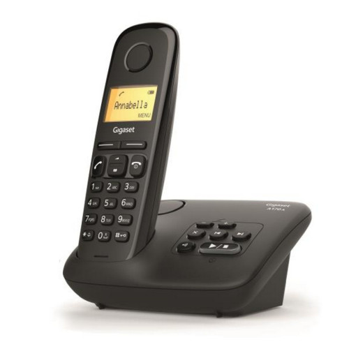 Téléphone fixe-répondeur Gigaset Téléphone sans fil dect noir avec répondeur - al170a noir - GIGASET