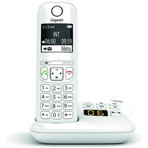 Gigaset - téléphone fixe solo sans Fil avec répondeur et grand écran rétroéclairé blanc Gigaset  - Téléphone fixe-répondeur