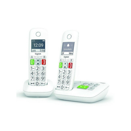 Gigaset - Téléphone sans fil duo dect blanc avec répondeur - e290aduo - GIGASET Gigaset  - Téléphone fixe