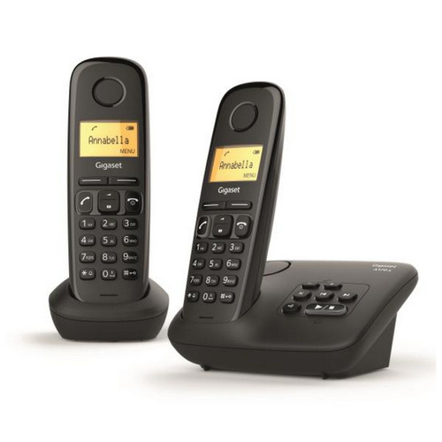 Téléphone fixe-répondeur Gigaset Téléphone sans fil duo dect noir avec répondeur - al170a duo noir - GIGASET