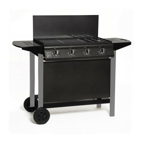 Pierrade, grill Grill Garden Barbecue a gaz - GRILL GARDEN - Noir et gris - 4 bruleurs avec couvercle