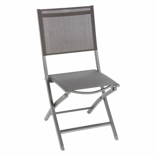Hesperide - Chaise de jardin pliante Essentia  - Aluminium et texaline - Gris anthracite Hesperide  - Chaises de jardin