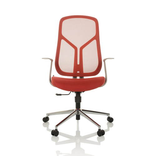 Chaises Hjh Office Chaise de bureau / chaise pivotante MIKO AF W assise tissu / dossier résille rouge hjh OFFICE