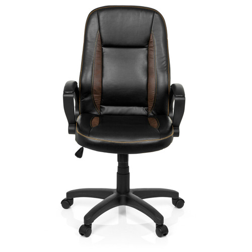 Chaises Hjh Office Chaise de bureau / Fauteuil de direction VINTAGE simili-cuir marron foncé hjh OFFICE