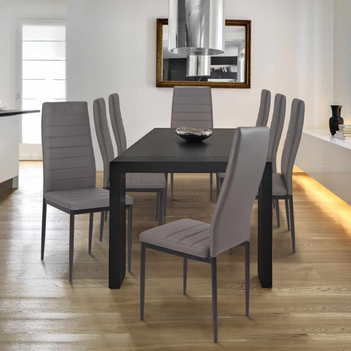 Idmarket - Lot de 6 chaises ROMANE grises pour salle à manger Idmarket  - Chaises